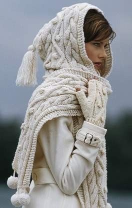 Inspiration. Crochet Hooded Scarves.