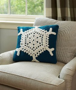 ​Let It Snow Crochet Pillow