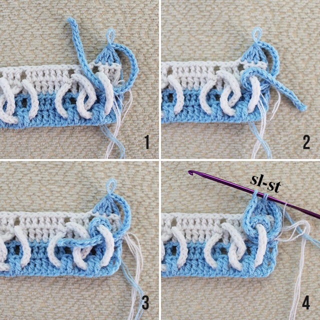 ​Crochet Interlaced Cords Stitch