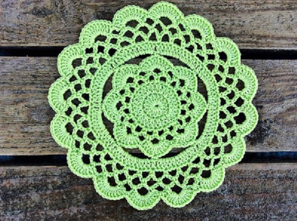 Helping our users. ​Light-Green Crochet Doily.