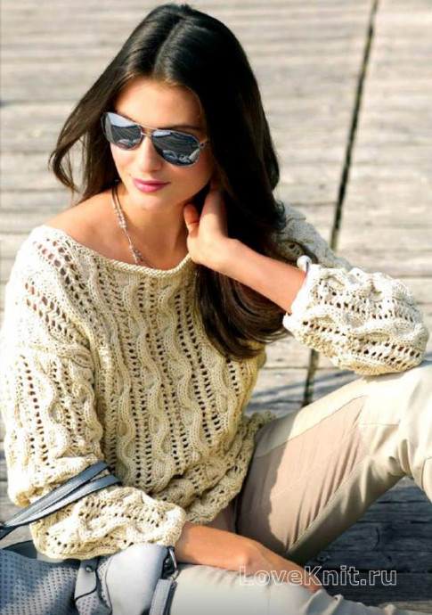 Complete Knitting Instructions for Beige Vigo Yarn Sweater with Rib and Main Patterns