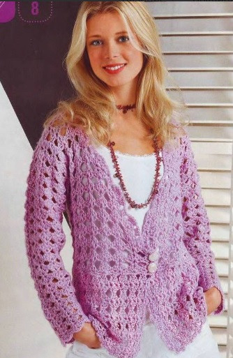 ​Crochet Light-Violet Jacket