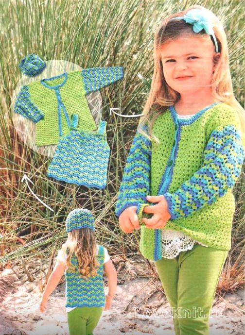 ​Crochet Striped Child’s Cardigan