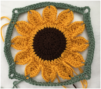 Helping Ann. ​3D Sunflower Crochet Blanket