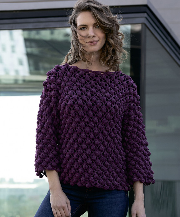 ​Crochet Purple Pullover