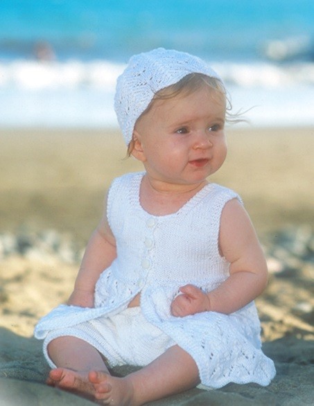 ​Helping our users. Knit Baby Pinafore Dress with Hat