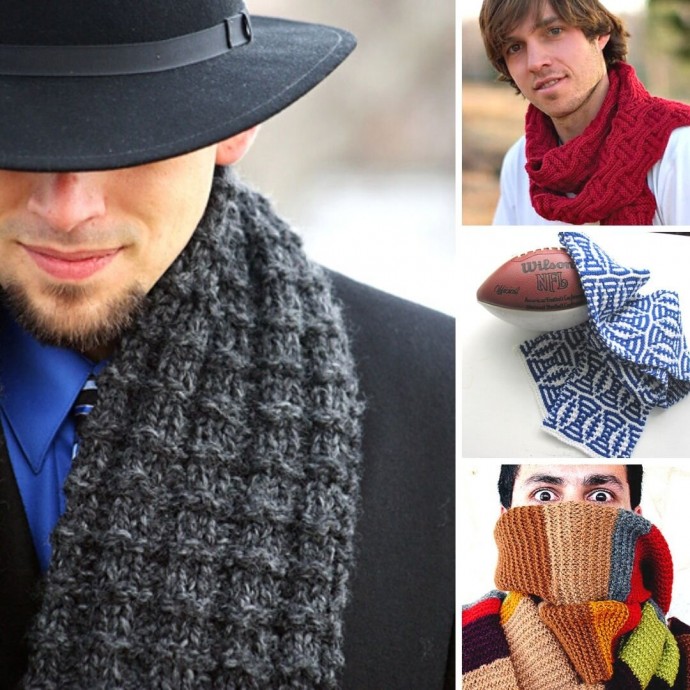 Inspiration. Knit Men's Scarves.