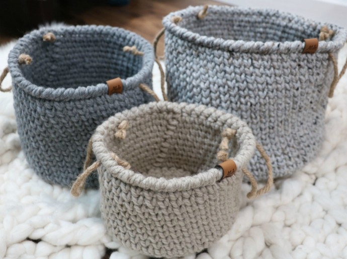 Inspiration. Crochet Baskets.