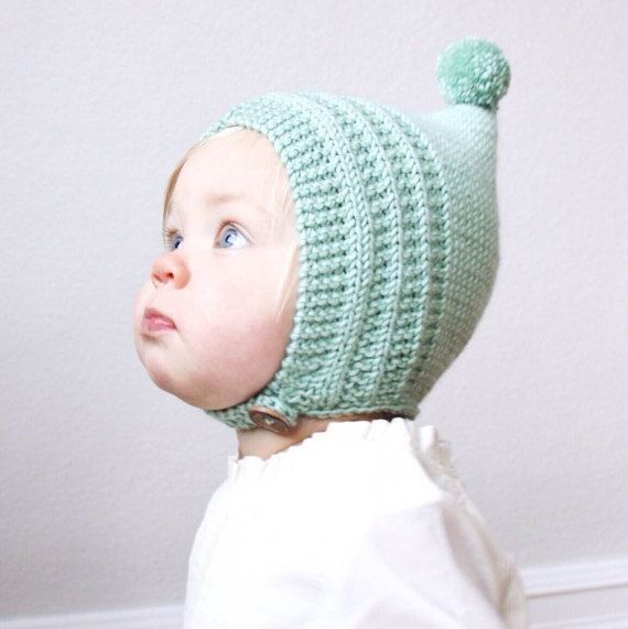 Inspiration. Knit Baby Bonnets.