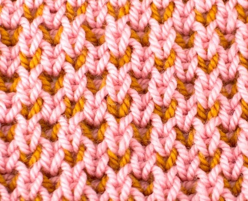 ​Knit Checked Rose Pattern