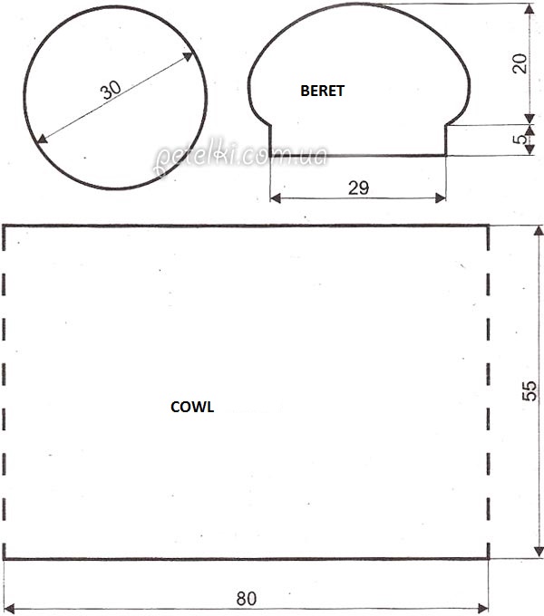 ​Set of Beret and Cowl