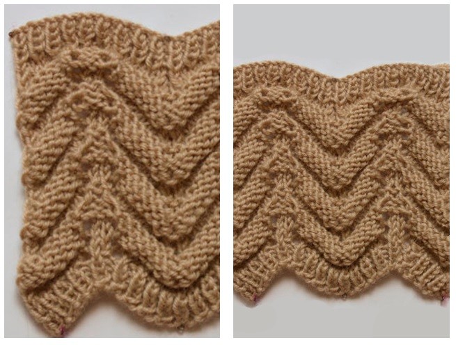 ​Two-Sided Relief Zigzag Knit Stitch