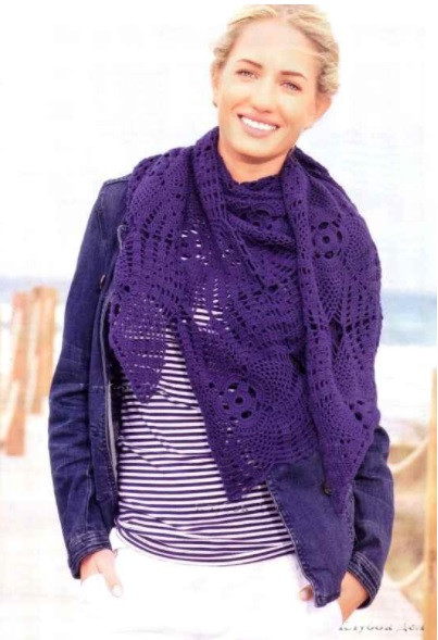 ​Dark-Blue Crochet Wrap