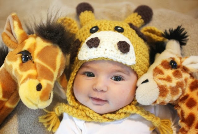 Inspiration. Crochet Baby Hats with Animals.
