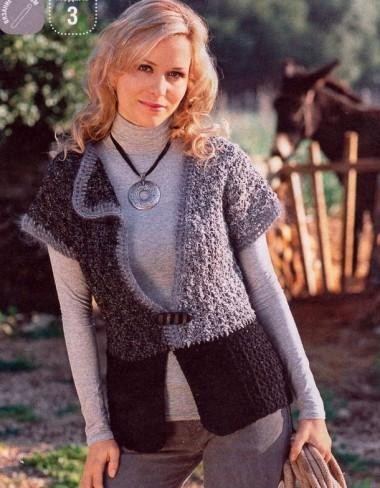 ​Crochet Vest in Grey Shades