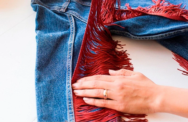 Denim Jacket with Fringe Denim Jacket with Fringe