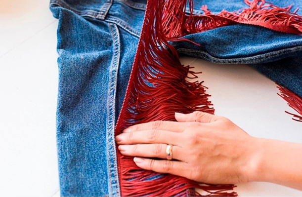 Denim Jacket with Fringe