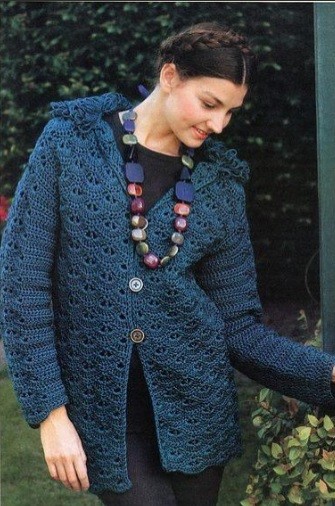​Marine Green Crochet Jacket