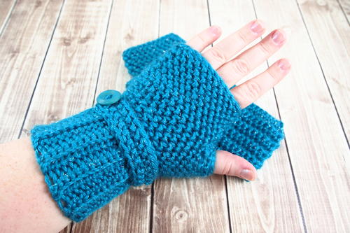 ​Herringbone Crochet Fingerless Gloves