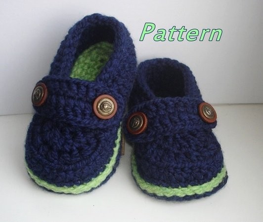 Inspiration. Crochet Baby Boy Booties.