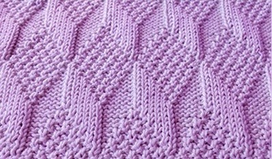 ​Moss Diamond and Lozenge Knit Stitch