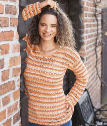 ​Crochet Stripped Pullover