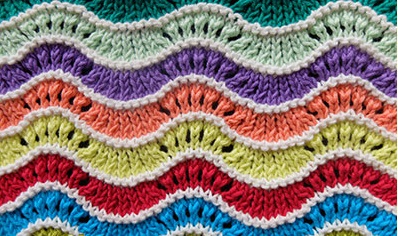 Rainbow Feather and Fan Knit Stitch