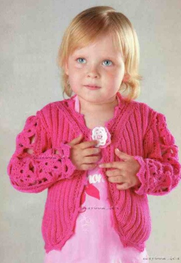​Crochet Pink Cardigan for Baby Girl