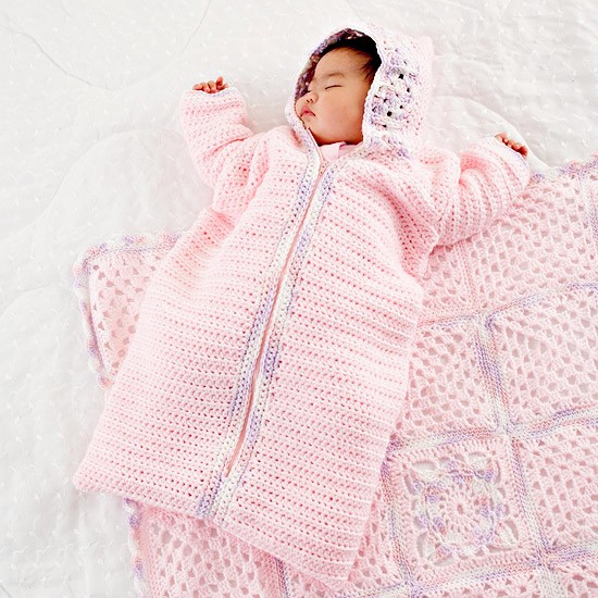 Helping our users. ​Crochet Infant Sleeping Bag.