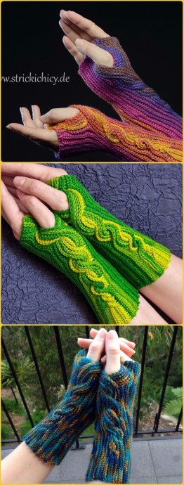 Inspiration. Crochet Fingerless Mittens.
