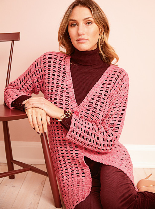 ​Pink Net Cardigan