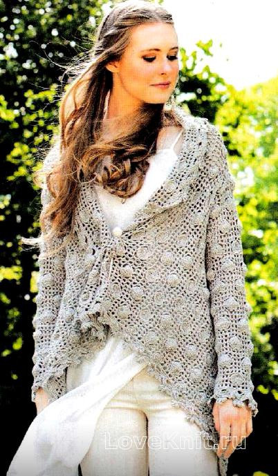 ​Crochet Grey Cardigan