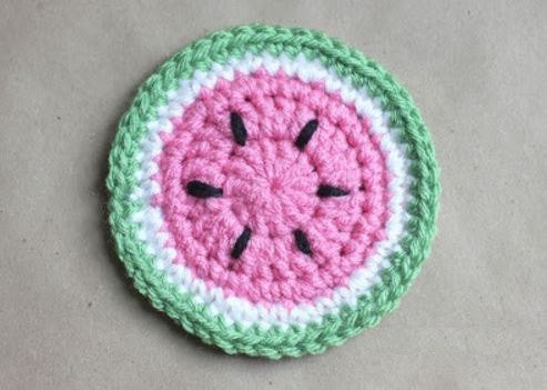 Crochet Watermelon Coaster