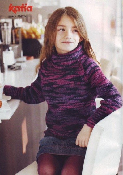 ​Knit Sweater-Tunic for a Girl