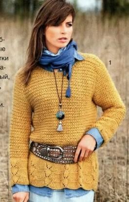 ​Knit Pullover with Wavy Fringe