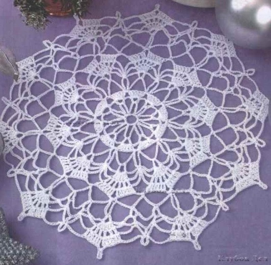 ​White Relief Doily