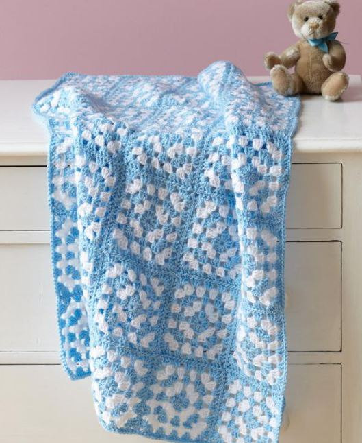 Blue and White Baby Blanket