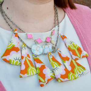 ​Fabric Triangles Necklace