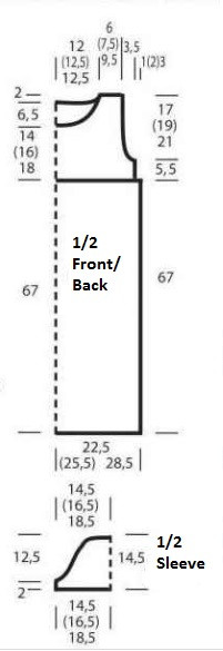 Comprehensive Knitting Instructions for Stylish Orange Yarn Garments with Relief and Stockinette Patterns
