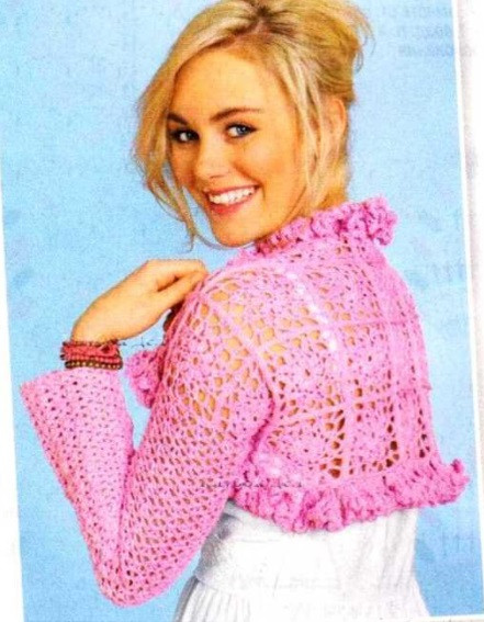 ​Pink Crochet Bolero