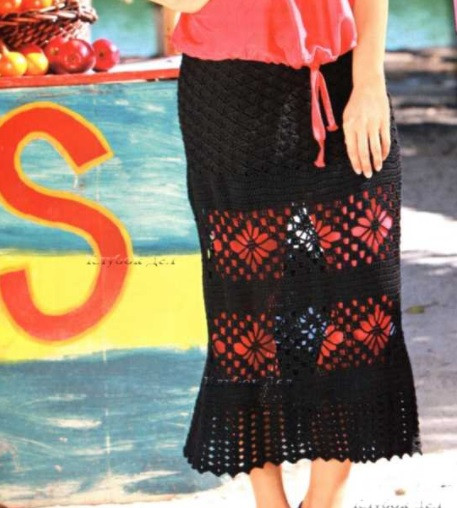 ​Crochet Black Skirt