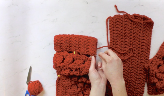 Crochet Red Cardigan with Crossed Back Crochet Red Cardigan with Crossed Back