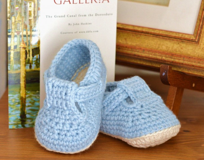 Inspiration. Crochet Baby Boy Booties.