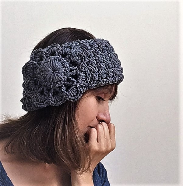 ​Crochet Headband with Flower