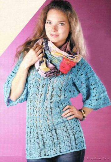 ​Turquoise Crochet Tunic