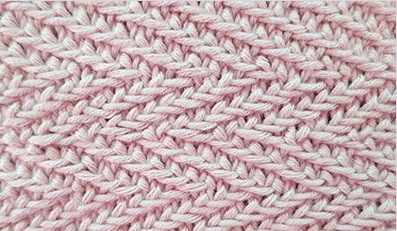 ​Woven Transverse Herringbone Knit Stitch