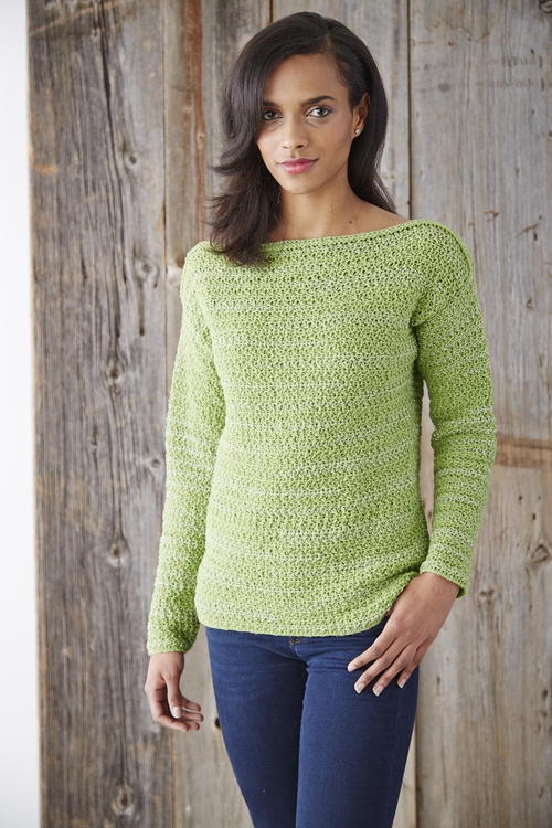 ​Boat Neck Pullover Crochet Sweater