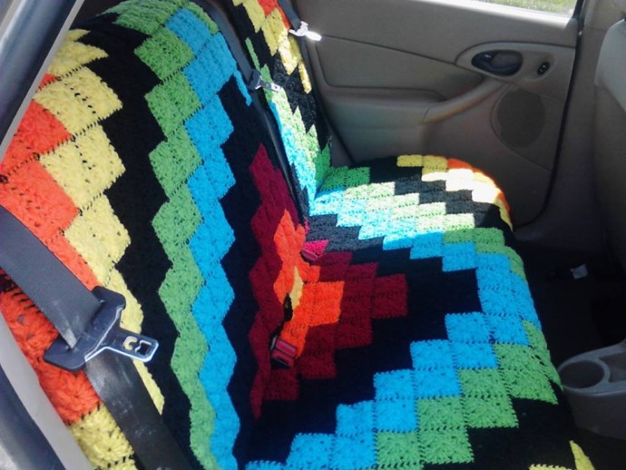 Inspiration. Crochet Seat Cover for Cars.