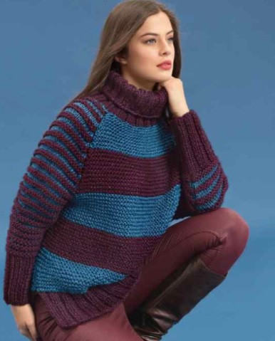 Complete Knitting Guide for Stylish Burgundy and Blue Stripped Sweater Complete Knitting Guide for Stylish Burgundy and Blue Stripped Sweater