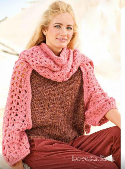 ​Melange Pink Pullover with Cowl Neck